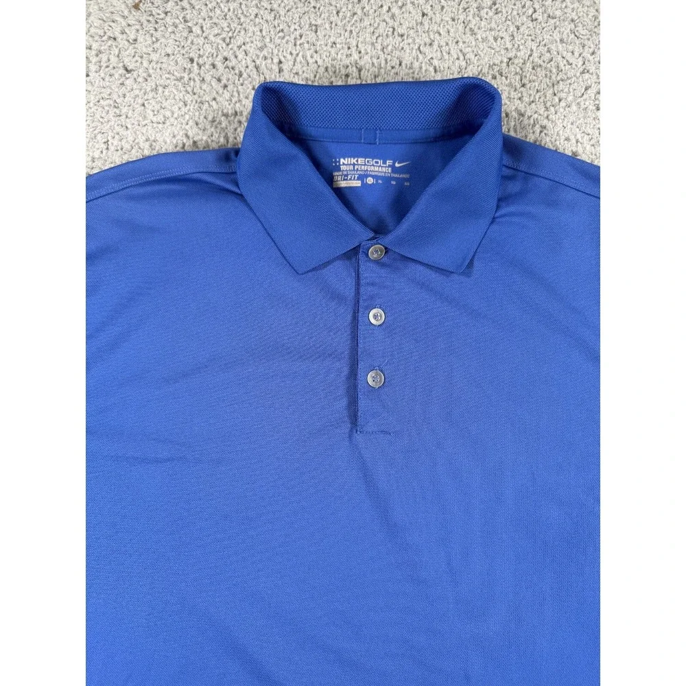 Nike Golf Polo Shirt Mens XL Blue Tour Performance Short Sleeve Active Dri Fit - Picture 3 of 10
